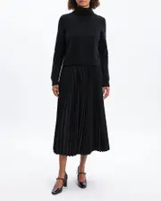 Theory Pleated Turtleneck Sweater Dress