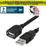 High Speed USB 2.0 Extension Cable A Male to A Female 3 FT PC, PHONE