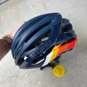 Giro Syntax MIPS Adult Road Cycling Helmet Mips Matte Midnight Bars Blue L