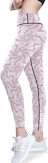 [GuoChe] Leggings and Yoga Pants for Women Valentine's Day Stylized Flowers Light Pink Gym Clothes Leggings High Waisted