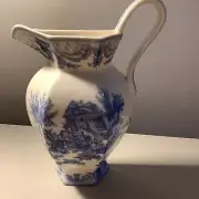 Burton & Burton Pitcher Wall Pocket Blue&White Farmhouse Decor Fib Wall Pocket