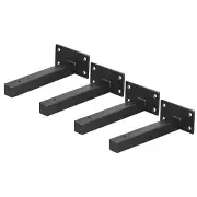Floating Shelf Brackets, 4pcs 6"(150mm) Wall Mounted Shelf Supports, Black