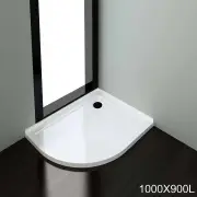 ELEGANT SHOWERS Light Weight Urethane-marble Curved Shower Base-900x1000mm, 900 x 1000mm / No