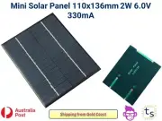 Mini Solar Panel 110x136mm 2W 6.0V 330mA Polycrystalline Silicon Solar Cell