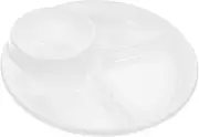 Happyyami 1pc Divided Portion Control Plate Simple Dinner Plate for Healthy Eating for Home Breakfast and Luncheon Food Separation