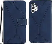 Compatible with Samsung Galaxy A23 5G Case,Compatible with Samsung Galaxy A23 4G Kickstand Flip Card Slot Magnetic Closure Phone Cover Blue