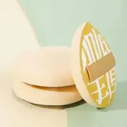 Stapi - Set of 3: Cushion Puff + Concealer Brush With Plastic Bag - Concealer Brush - Yellow & Green - L