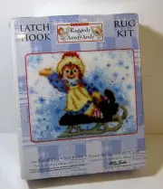 Raggedy Ann Latch Hook Kit Ann Snow Sledding 21" X 28" NIB