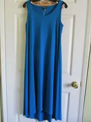 SIZE S EILEEN FISHER CRYBL VISCOSE JERSEY SCOOP NECK HI/LO HEM LONG DRESS NWT