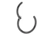 10mm Black Ear Tragus Eyebrow Cartilage Septum Lip Nose Hoop Clicker Ring