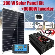200W Complete SolarPanel Kit Solar Power Generator Outdoor Home 110V Grid System