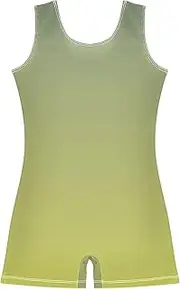 [GAIGEO] Camouflage Green Mustard Gradient Girls Gymnastics Leotards Toddlers Unitard Dance Outfit with Shorts Teens 2-3t