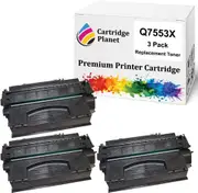 3 Pack Compatible Toner Cartridge Replacement for HP Q7553X 53X (7,000 pages) for HP LaserJet M2727nf MFP LaserJet M2727nfs MFP LaserJet P2010 LaserJet P2014 LaserJet P2014n LaserJet P2015d