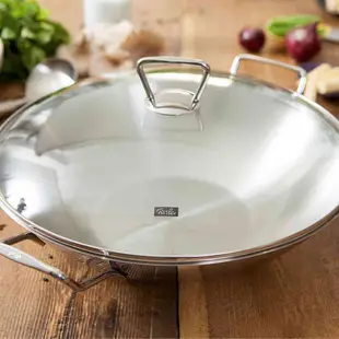 <日耳曼小舖>德國 Fissler Nanjing Wok 蒸炒兩用鍋 耐熱玻璃上蓋中華炒鍋含蒸盤及滴油架