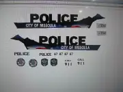 Missoula Montana Police Car Decals 1:64 Two for one money