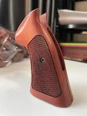 Decorative Grips for S&W N FRAME ROUND BUTT Revolver; Opened back, hard wood