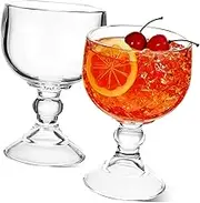 GRIRIW 2 Pcs High-Footed Margarita Glass Glass Goblets Perfect for Wine Juice More Elegant Design