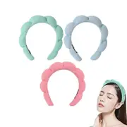 Nevenka 3 Pcs Spa Headband for Women Sponge for Washing Face Skincare Shower-SetB