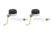 , Polished Brass, 21306-2 3 Speed Ceiling Fan Light Switch with Pull Chain, 2...