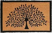 Nicola Spring Coir Door Mat - 120 x 75cm - Tree of Life - Pack of 1 - Indoor & Outdoor Non Slip Rug Front Door Welcome Mat Rectangular Floor Mat for Home Entryways