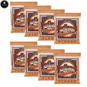 8 SETS Ernie Ball Acoustic Guitar Strings 10-50 Phosphor Bronze EXTRA LIGHT