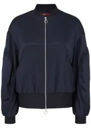High Superb Satin Bomber Jacket - Navy - 44 (UK12 / M) 44 (UK12 / M)