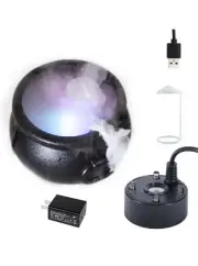 Mist Maker in Large Witches Cauldron for Halloween - USB Mini Fog Machine with