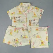 Peter Alexander Girls Winnie The Pooh Pyjama Set Short Sleeve & Pant Size 4