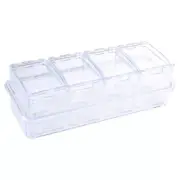 4 Grids Condiment Storage Box Transparent Spices Container Condiments