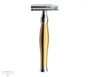 Parker 48R Closed Comb Double Edge Safety Razor Gold Tone Handle
