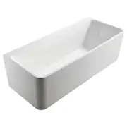 1700mm Delta Gloss White Rectangle Back-To-Wall Acrylic Bath
