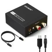 DAC 192KHz Digital to Analog Audio Converter, Optical to RCA Converter with O...