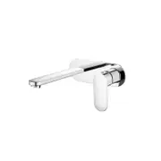 BK Chrome/Matt Black/Brushed Nickel Brass Oval Curve Handle Wall Basin/Bath Mixer With Spout