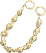 Purse Strap Irregular Pearl Chain for Women Girls Handbag Belt Strap DIY Replacement Handle Bag Accessories Straps(Gold)