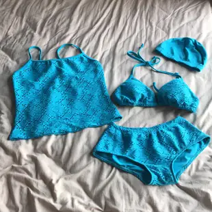 奧可那 aquanaut 亮藍色蕾絲款三件式泳裝