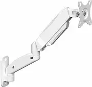 VIVO Height Adjustable Pneumatic Extended Arm Single Monitor Wall Mount, Full Motion Articulating, Fits 17 to 27 inch Screen, White, MOUNT-V001GW