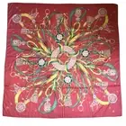 Women Large Square Symmetrical Pattern Multi-Color Scarf Head Wrap Shawl 51"x51"