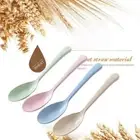 New Portable Kids Kitchen Tableware Long Handle Wheat Straw Soup Spoon