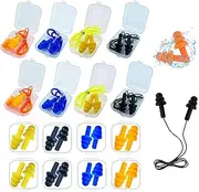 Ear Plugs for Sleeping,16 Pairs Noise Canceling Ear Plugs Soft Reusable Silicone Earplugs Waterproof Noise Reduction Earplugs for Concert,Swimming,Study,Loud Noise,Snoring