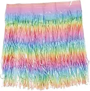 Vaguelly Macaron Gradient Table Skirt Stylish Soft Tinsel Fringe for Wedding Birthday Bridal Shower Parade Floats Halloween Party Decoration