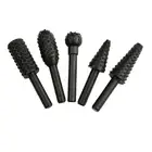 5 Pieces Rotary Burr Carving File Rasp Drill Bit 1/4'' Shank