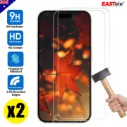 2xTempered Glass Screen Protector For iPhone 16 15 14Plus 13 12 11Pro XS Max XR