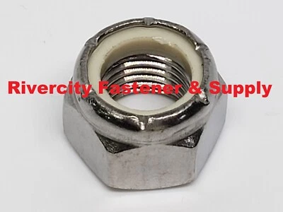 (200) 7/16-20 Stainless Nylon Insert Lock Hex Nut Fine Thread 7/16x20 Nuts