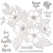 Picket Fence Studios 6 inch X6 inch Stamp Set - Wild Rose Bouquet*