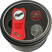 Team Golf NHL Gift Set Switchblade Divot Tool, Cap Clip, & 2 Double-Sided Enamel Ball Markers, Patented Design, Less Damage to Greens, Switchblade Mechanism