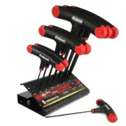 8 Piece Premium T Handle Hex Allen Key Set - SAE Inch Sizes 5/64" through 3/8"