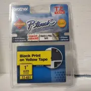 Brother TZ-651 24mm 1" Black on Yellow TZ Tape Compatible with P-Touch