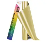 HTVRONT HTV Vinyl Rolls Heat Transfer Vinyl - 12" x 8ft Gold HTV Vinyl for Shirt