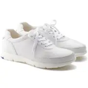 BIRKENSTOCK MANITOBA WHITE NATURAL LEATHER TENNIS SHOE