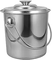 MOKKHNB Stainless Steel Water Bucket with Lid Storage Container for Rice Water Oil Versatile Handle Design for Kitchen Organization and Gifting